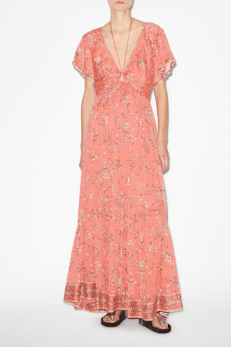 Agathe Langes bedrucktes Kleid