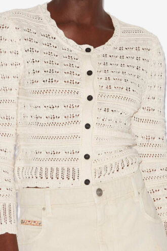 Ajaline Kurze Strickjacke mit Lochmuster