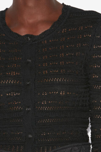 Ajaline Kurze Strickjacke mit Lochmuster