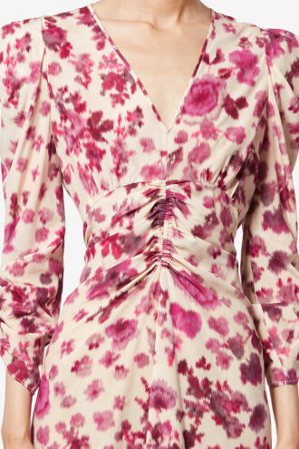 Albini Langes bedrucktes Stretch-Seidenkleid
