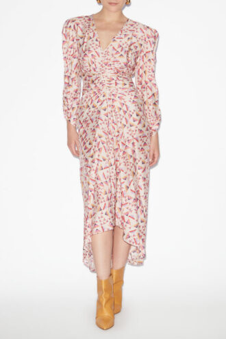 Albini Midi-Kleid aus bedruckter Seidenmischung