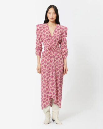Albini Midi-Kleid aus bedruckter Seidenmischung