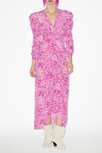 Albini Midi-Kleid aus Seidenmischung mit Raffungen