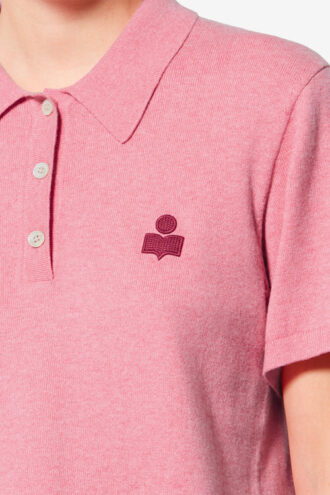 Althea Polohemd aus Baumwoll-Woll-Mischstrick mit Logo Althea Polohemd aus Baumwoll-Woll-Mischstrick mit Logo