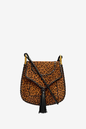 Anahi Schultertasche aus bedrucktem Wildleder