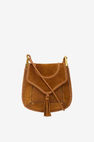 Anahi Schultertasche aus geflochtenem Wildleder