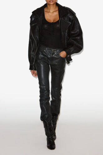 Aneli Lederjacke aus Lammleder mit Taschen