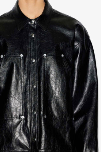 Ayali Kurzes Hemdkleid im Lederlook