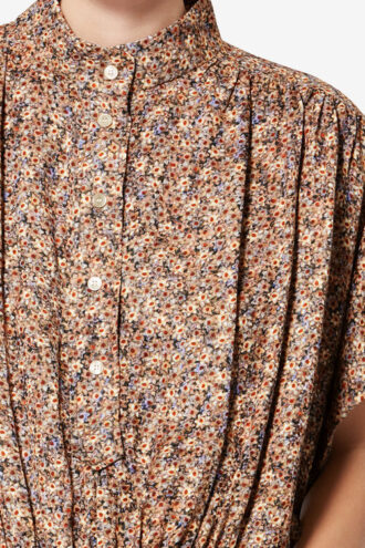 Azalea Blütenmuster-Seidenjacquard-Oberteil Azalea Blütenmuster-Seidenjacquard-Oberteil