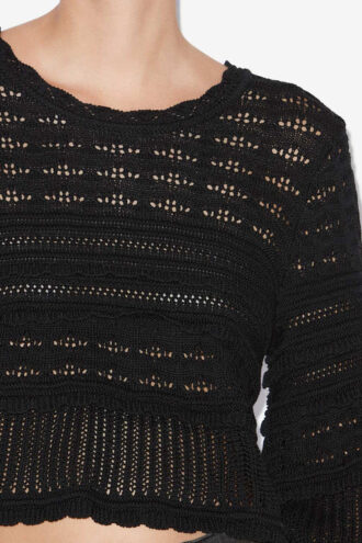 Azelia Locker sitzender Strickpullover mit Lochmuster Azelia Locker sitzender Strickpullover mit Lochmuster