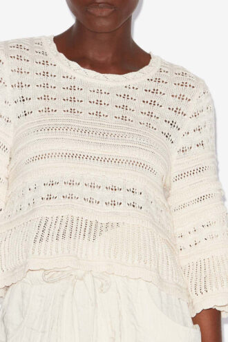 Azelia Locker sitzender Strickpullover mit Lochmuster Azelia Locker sitzender Strickpullover mit Lochmuster
