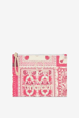 Bedruckte Baumwoll-Clutch Netia mit Logo