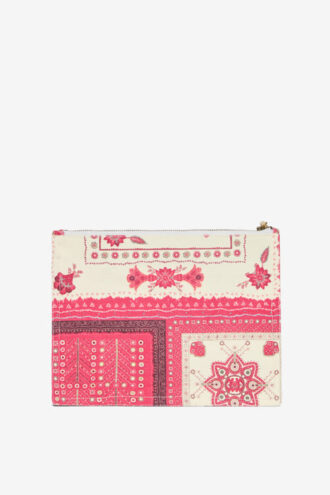 Bedruckte Baumwoll-Clutch Netia mit Logo