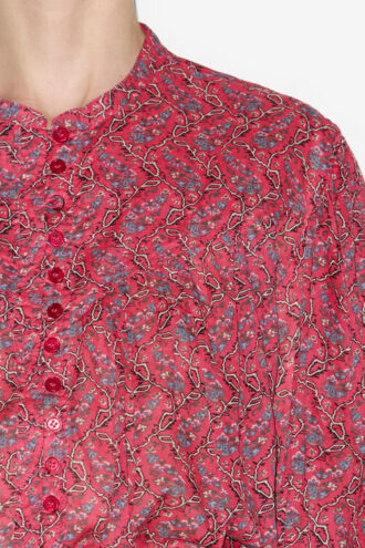 Bedruckte Baumwollvoile-Bluse Salika
