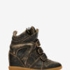 Bekett Vintage-Leder-Sneaker mit Keilabsatz