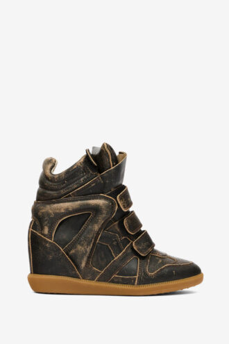 Bekett Vintage-Leder-Sneaker mit Keilabsatz