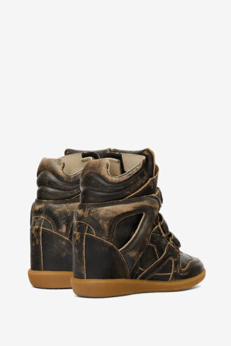 Bekett Vintage-Leder-Sneaker mit Keilabsatz