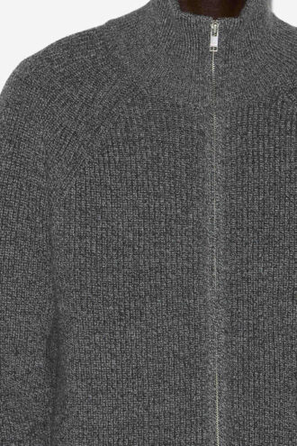 Benett Strickjacke aus gerippter Wolle mit Reißverschluss