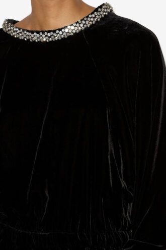Beniga Samtkleid mit Raffungen