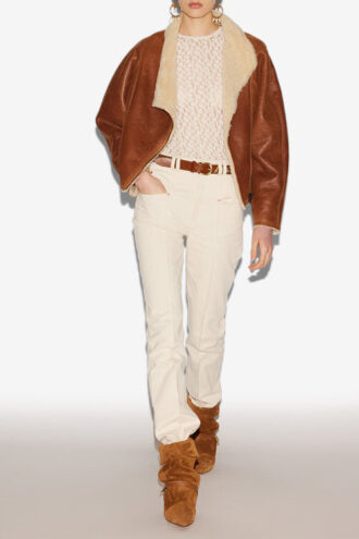 Blondine Lammfelljacke