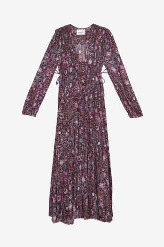 Briane Langes Kleid aus bedrucktem Krepp Briane Langes Kleid aus bedrucktem Krepp