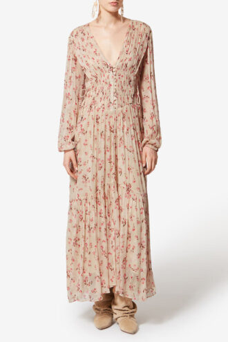 Briane Langes Kleid aus geknittertem Musselin Briane Langes Kleid aus geknittertem Musselin