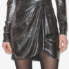 Brisha Kurzer drapierter Metallic-Rock Brisha Kurzer drapierter Metallic-Rock