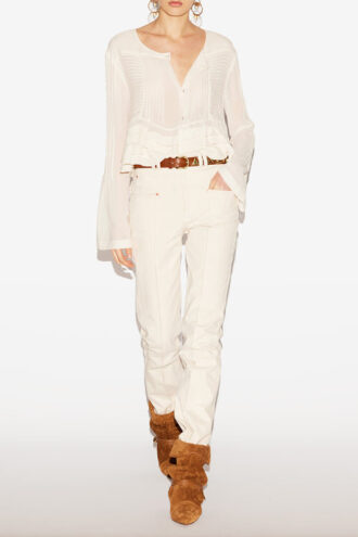 Carolia Plissee-Bluse aus Crêpe