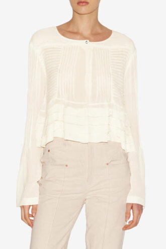 Carolia Plissee-Bluse aus Crêpe