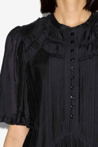 Celyana Kurzes gerafftes Baumwollkleid Celyana Kurzes gerafftes Baumwollkleid