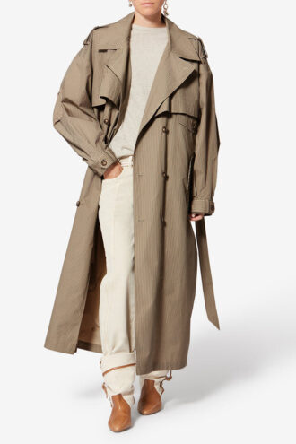 Chilma Gestreifter Baumwoll-Trenchcoat