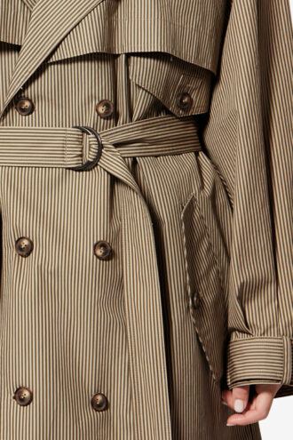 Chilma Gestreifter Baumwoll-Trenchcoat