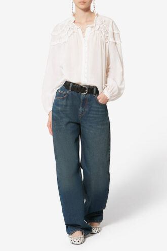 Christa Baumwollbluse mit Raffungen Christa Baumwollbluse mit Raffungen