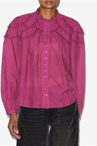 Christa Baumwollbluse mit Raffungen Christa Baumwollbluse mit Raffungen
