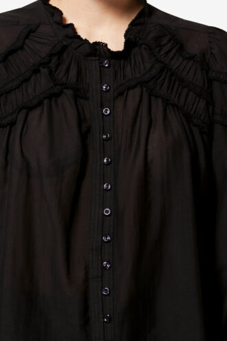 Christa Baumwollbluse mit Raffungen Christa Baumwollbluse mit Raffungen