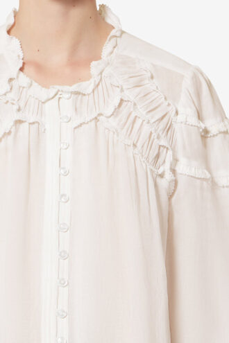 Christa Baumwollbluse mit Raffungen Christa Baumwollbluse mit Raffungen