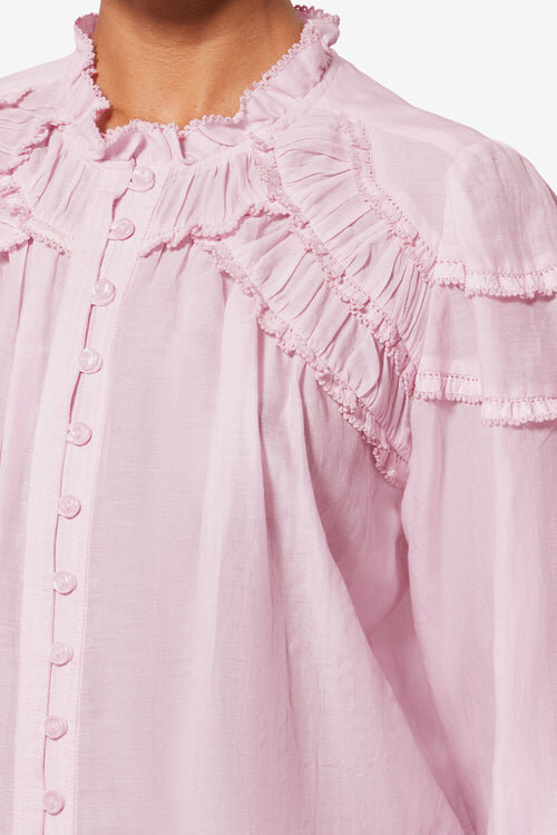 Christa Bluse aus Baumwollvoile mit Rüschen Christa Bluse aus Baumwollvoile mit Rüschen