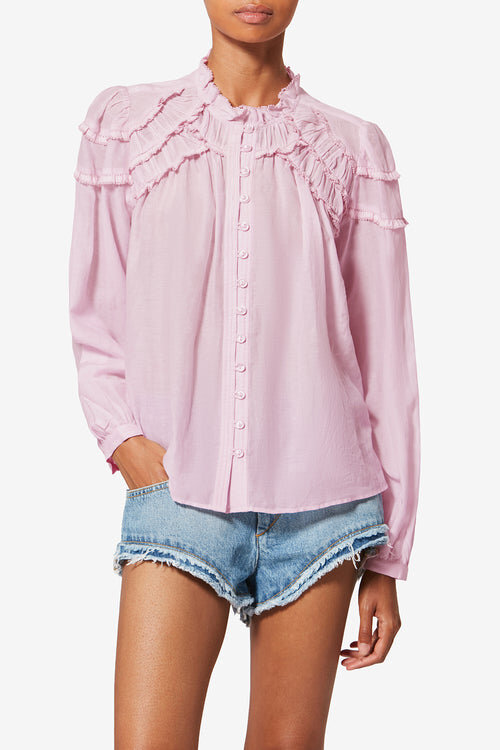 Christa Bluse aus Baumwollvoile mit Rüschen Christa Bluse aus Baumwollvoile mit Rüschen