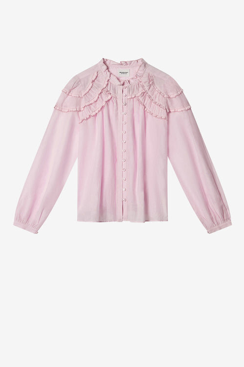 Christa Bluse aus Baumwollvoile mit Rüschen Christa Bluse aus Baumwollvoile mit Rüschen