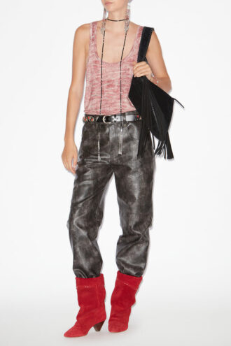 Coralea Loose Fit Kunstlederhose