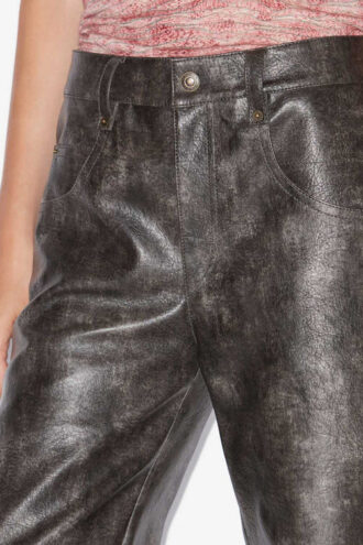 Coralea Loose Fit Kunstlederhose
