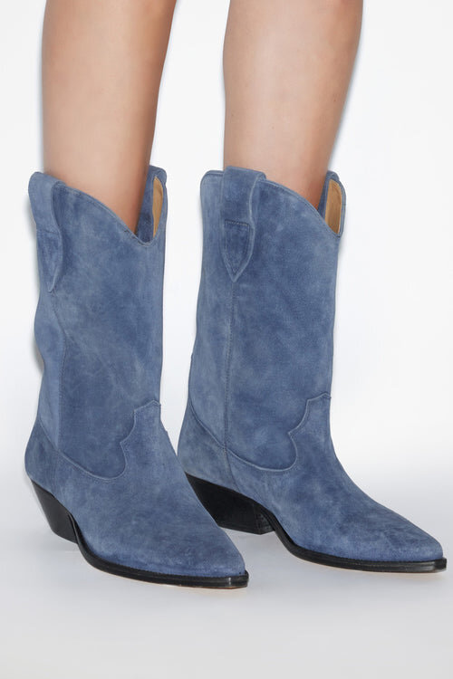 Cowboystiefel aus gewaschenem Kalbswildleder Cowboystiefel aus gewaschenem Kalbswildleder