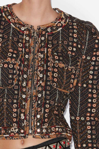 Cristy Kurze bedruckte Baumwolljacke