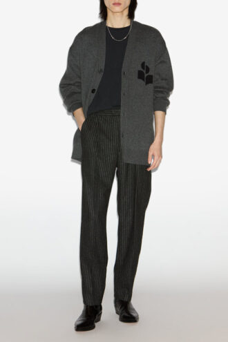 Curtis Strickjacke aus Wolle und Baumwolle mit Logo