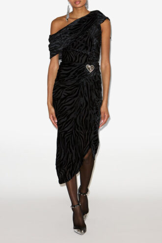 Cyane Asymmetrisches Kleid mit Print