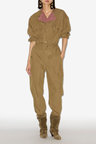 Dahona Zweifarbiger Jumpsuit aus knackiger Baumwolle