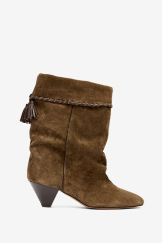 Dalby Drapierte Wildleder-Stiefel aus Kalbsleder