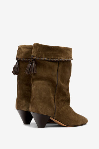 Dalby Drapierte Wildleder-Stiefel aus Kalbsleder