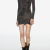 Denise Kurzes drapiertes Lurex-Kleid