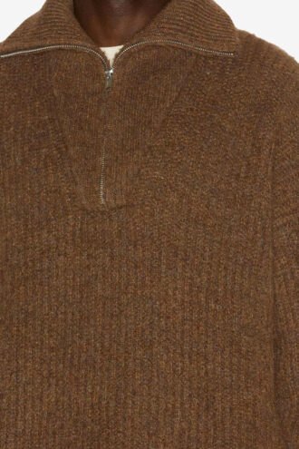 Dinan Strickpullover mit Reißverschlusskragen